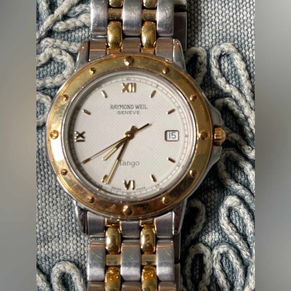 Raymond Weil 5560 Tango Collection Two Tone Men's Watch 36mm Sapphire Cr…